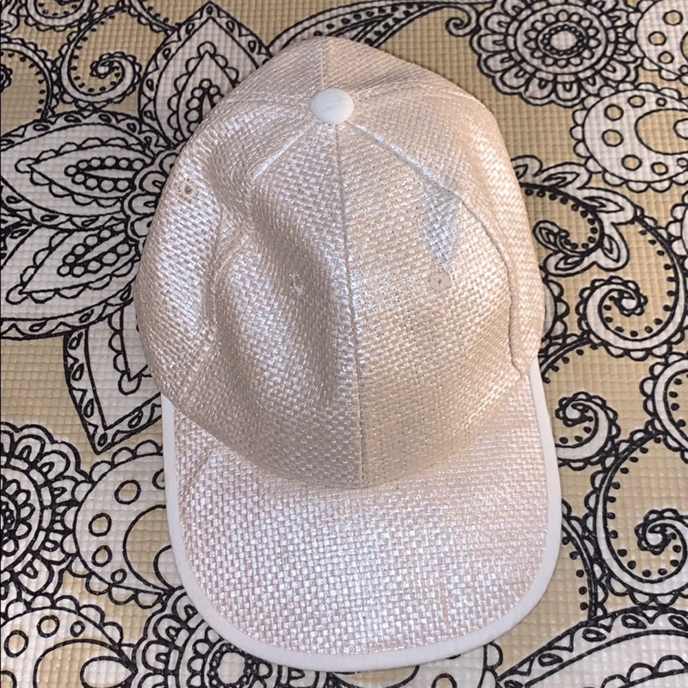 Tommy Bahama Shimmery Light Pink Straw Baseball Cap